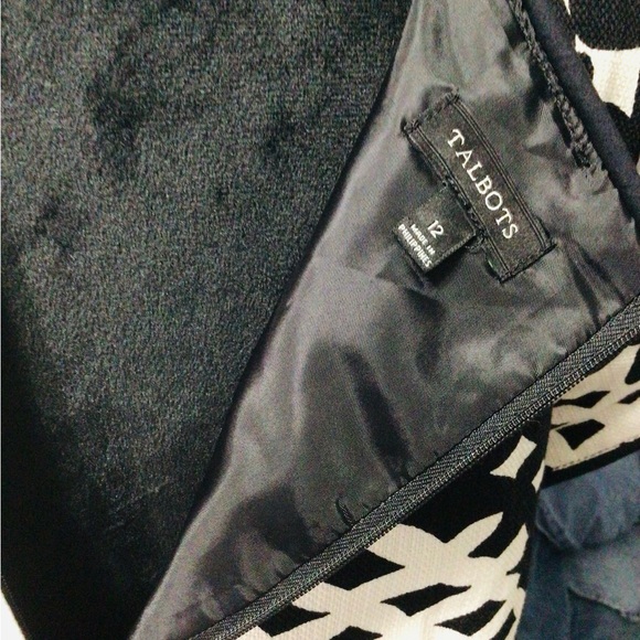 Talbots Black and White Geometric Midi Dress - Picture 2 of 3